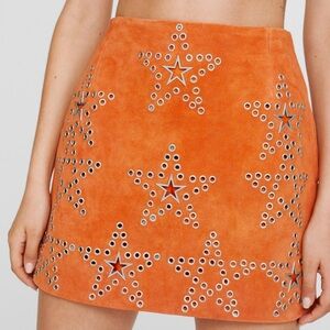 Nasty Gal Premium Star Studded Suede Mini Skirt